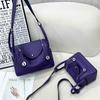 2025 новый первый слой коровья кожа ирис фиолетовый LD сумка натуральная кожа мини подушка докторская сумка портативная сумка через плечо женская