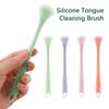 Soft Silicone Tongue Scraper Brush Double Side Massage Tool for Oral Care Fresh Breath Health