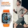 Корпус из алюминиевого сплава + закаленное стекло для Apple Watch Ultra 2 49 мм Защитная пленка от царапин для iWatch Ultra 49 мм