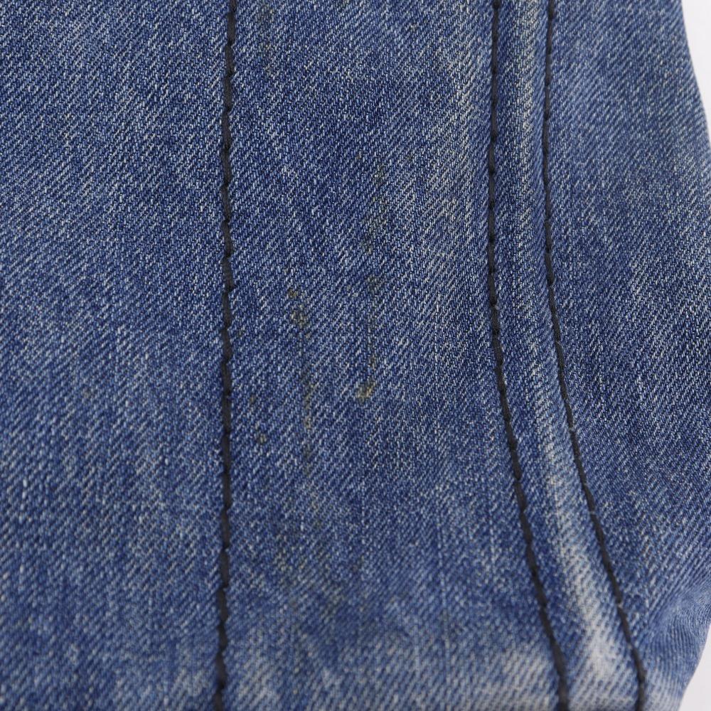 Prada Canapa Handbag 1BG439 Tote Bag Blue Denim Women Used