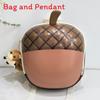 Acorn Cartoon Cute Shaped Children Backpack For Education Use With Doll Pendant
