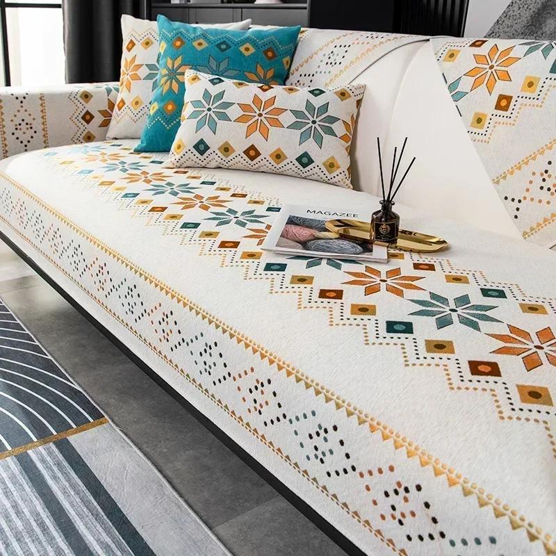 1 шт. Чехол для дивана из шенилла Bohemia Four Seasons Universal Couch Coushion, нескользящий, моющийся чехол для дивана для гостиной и дома