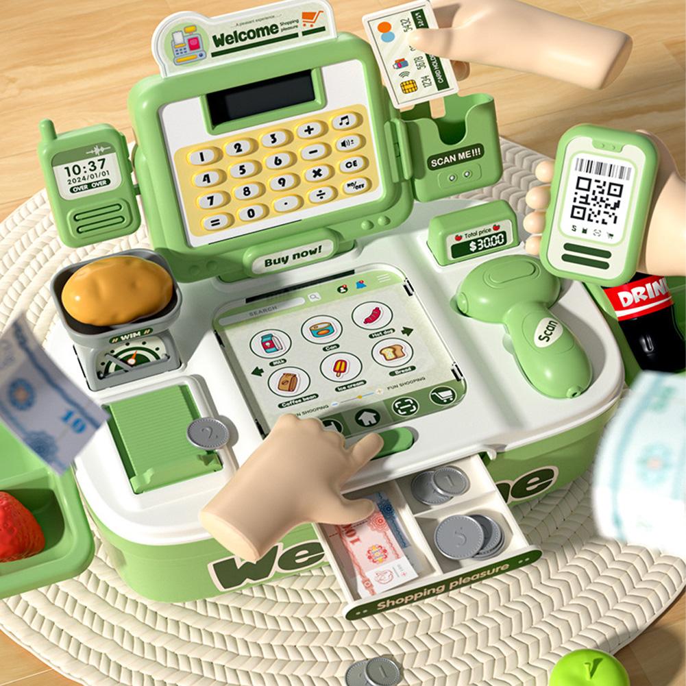 Интерактивная игрушка Кассовый аппарат для детей Имитация кассы Игрушки для ролевых игр со светом и музыкой Подарки для мальчиков и девочек