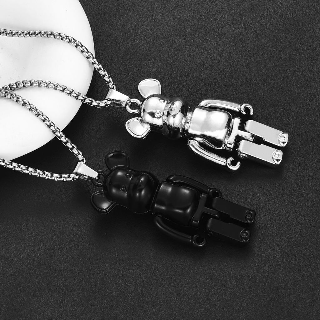 Limb Movement Violent Bear Мужское ожерелье Пара Хип-Хоп Длинный кулон Подвеска