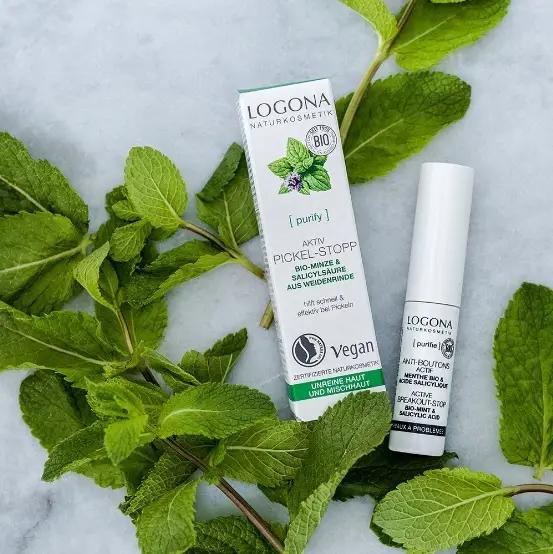 BIO-Cream Antibacterial STOP-ACNE for Problem Skin Mint and Salicylic Acid from Willow Bark Logona 6 Ml