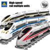 KAZI City Mechanical High-speed Electric Train Building Blocks Battery Powered Railway Motor Model Bricks Toys For Kid