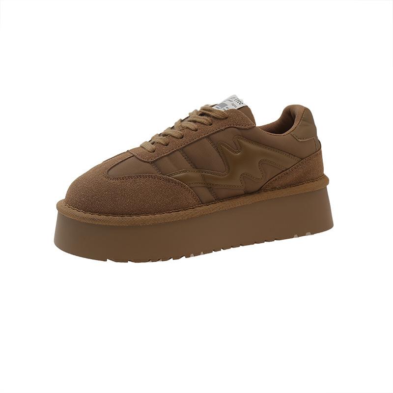 Туфли на платформе Niche Platform Platform Shoes 2024 Осень Новые ретро-матовые кроссовки Sense of All Casual Lace-up