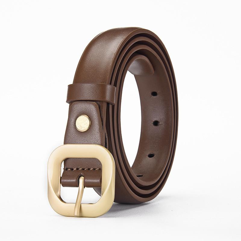 Шикарный пояс из искусственной кожи с серебряной пряжкой-булавкой из сплава для моды и повседневного использования