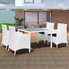 Garden Furniture Set - vidaXL - 5 Pcs - Woven Resin - Cream White - Elegant Design