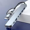 Type C Hub Data Transmission Multiport Adapter Driver-free 7 In 1 USB C