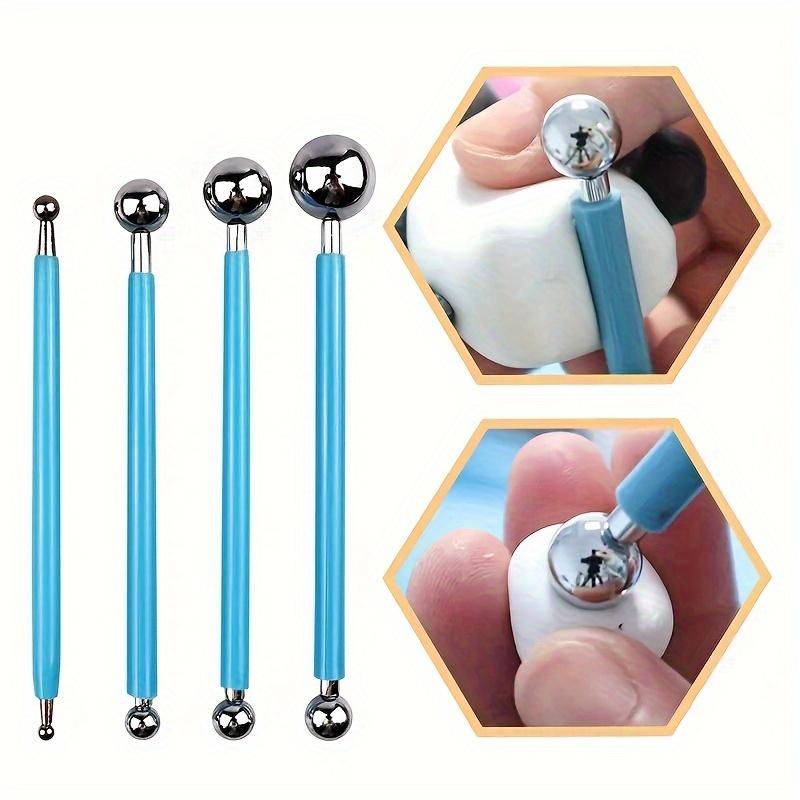 Набор из 4 предметов: керамические инструменты для мягкой глины, пластик, вспомогательные инструменты для глины, ручка-точка, резьба, палочка для тиснения, многофункциональный для начинающих