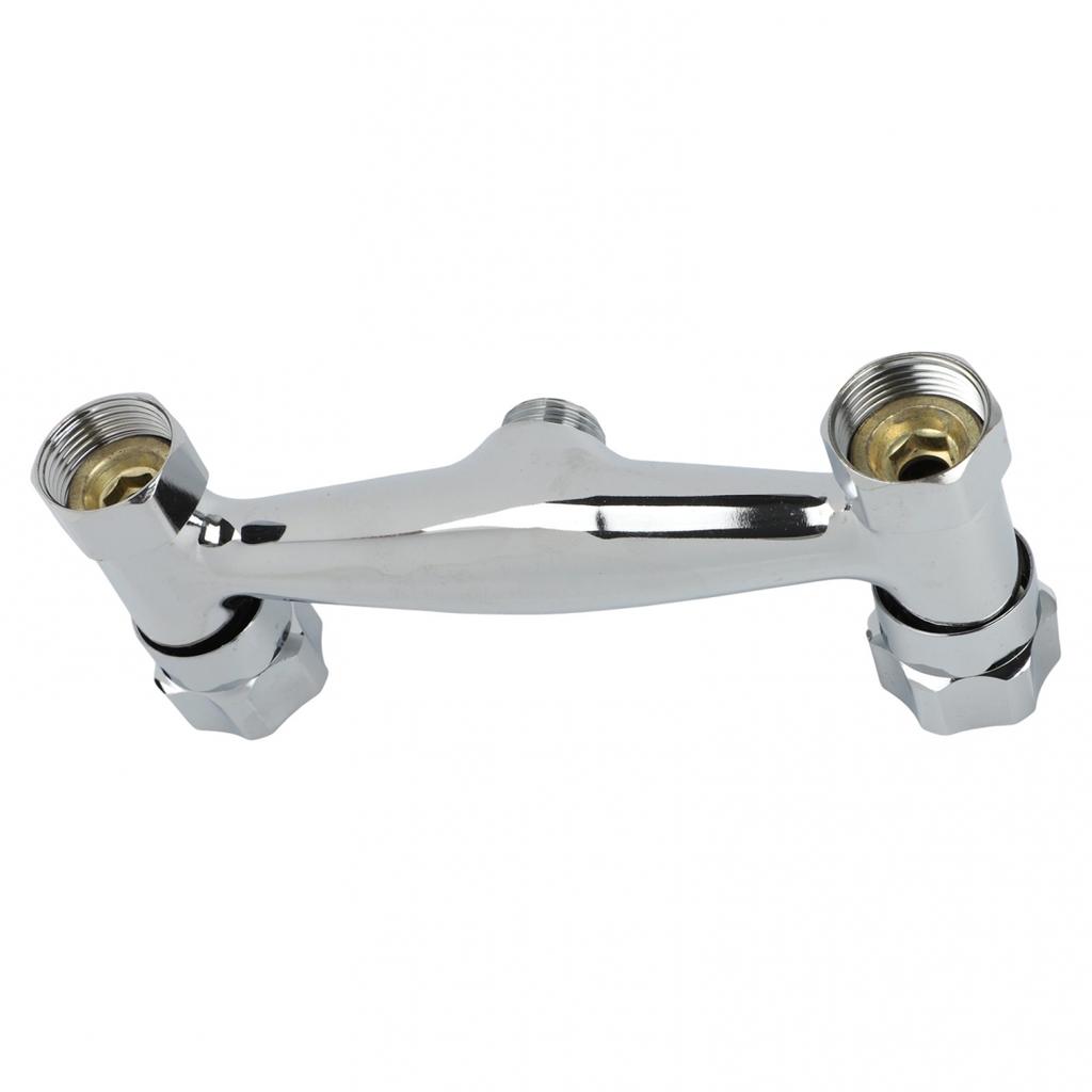 Настенный смеситель для душа с элегантной хромированной отделкой и двойным управлением