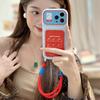 Модный милый линейный чехол-кошелек для телефона Hello Kitty для iPhone 17 Pro 16 15 14 Pro Max Cover с ручным ремешком Мультяшный Ударопрочный C