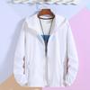 Outdoor Windbreaker Hooded Long Sleeve Zipper Placket Sport Jacket Solid Color Pockets Design Thin Sun Protection Clothing