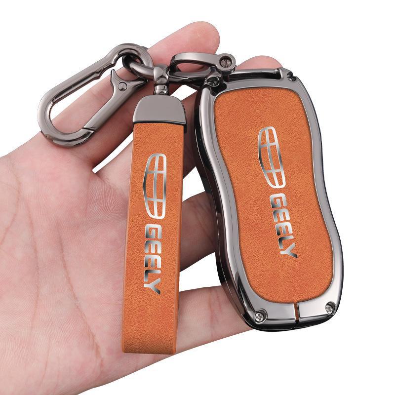 Подходит: Чехол для ключа Geely Emgrand - Xingrui, Xingyue L, Binrui Cool, Boyue, Binyue GS, GL Полный комплект, Металлическая пряжка