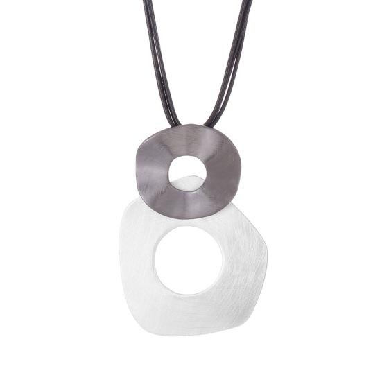 Dual Round Hoop Multi Layers Extended Length Adjustable Portable Lightweight Stainless Decorative Necklace Clothes