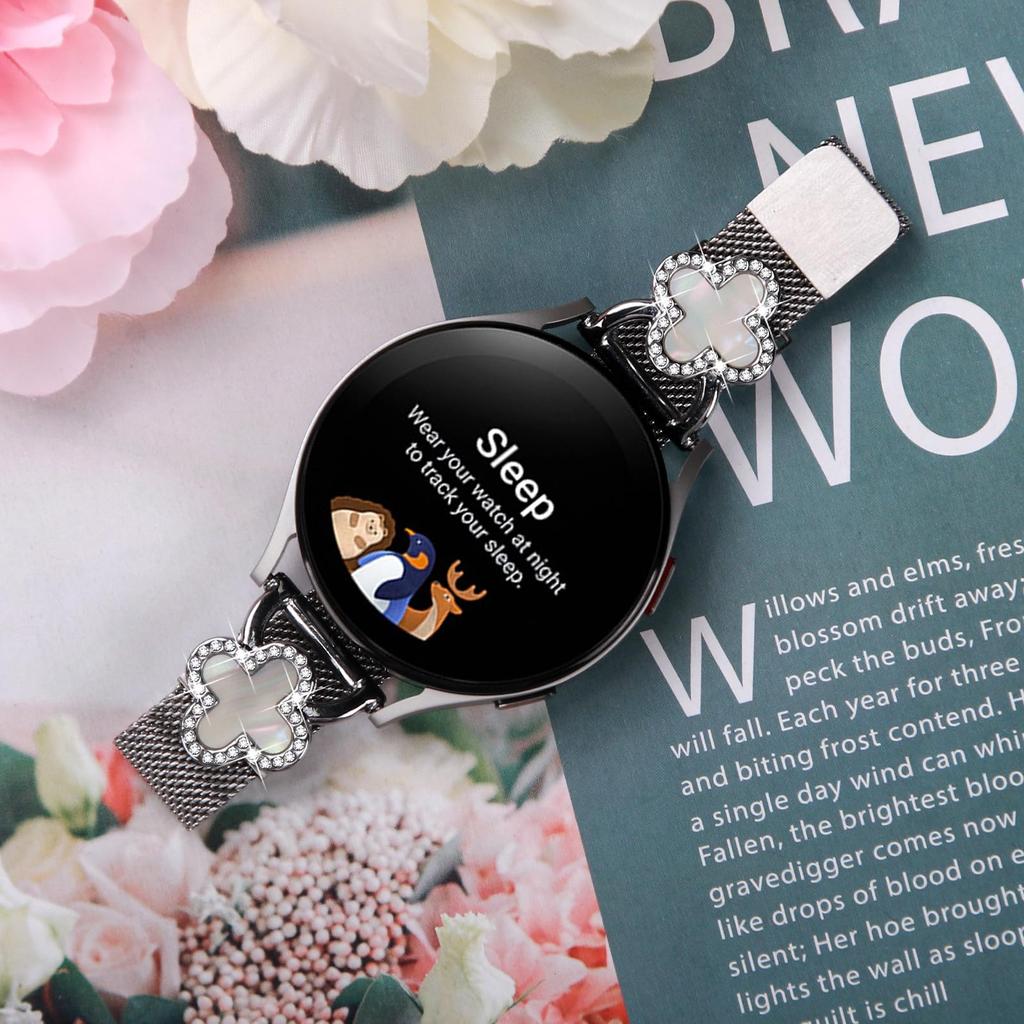 For Realme Techlife Watch S100 Milanese Band Stainless Steel Magnetic Watch Strap with Clover Connector, Size: S