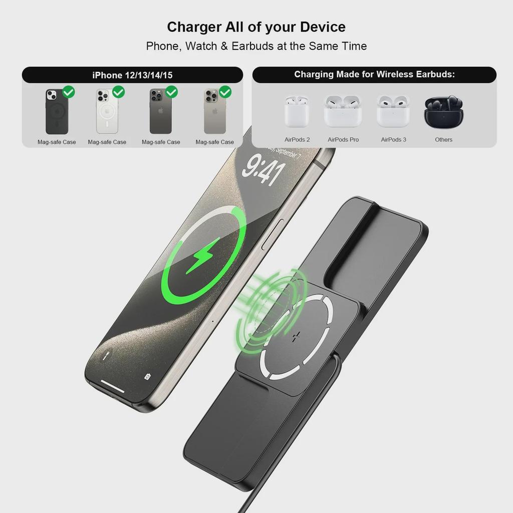 Universal Magnetic Wireless Car Charger Pad for Apple iPhone 12/13/14/15