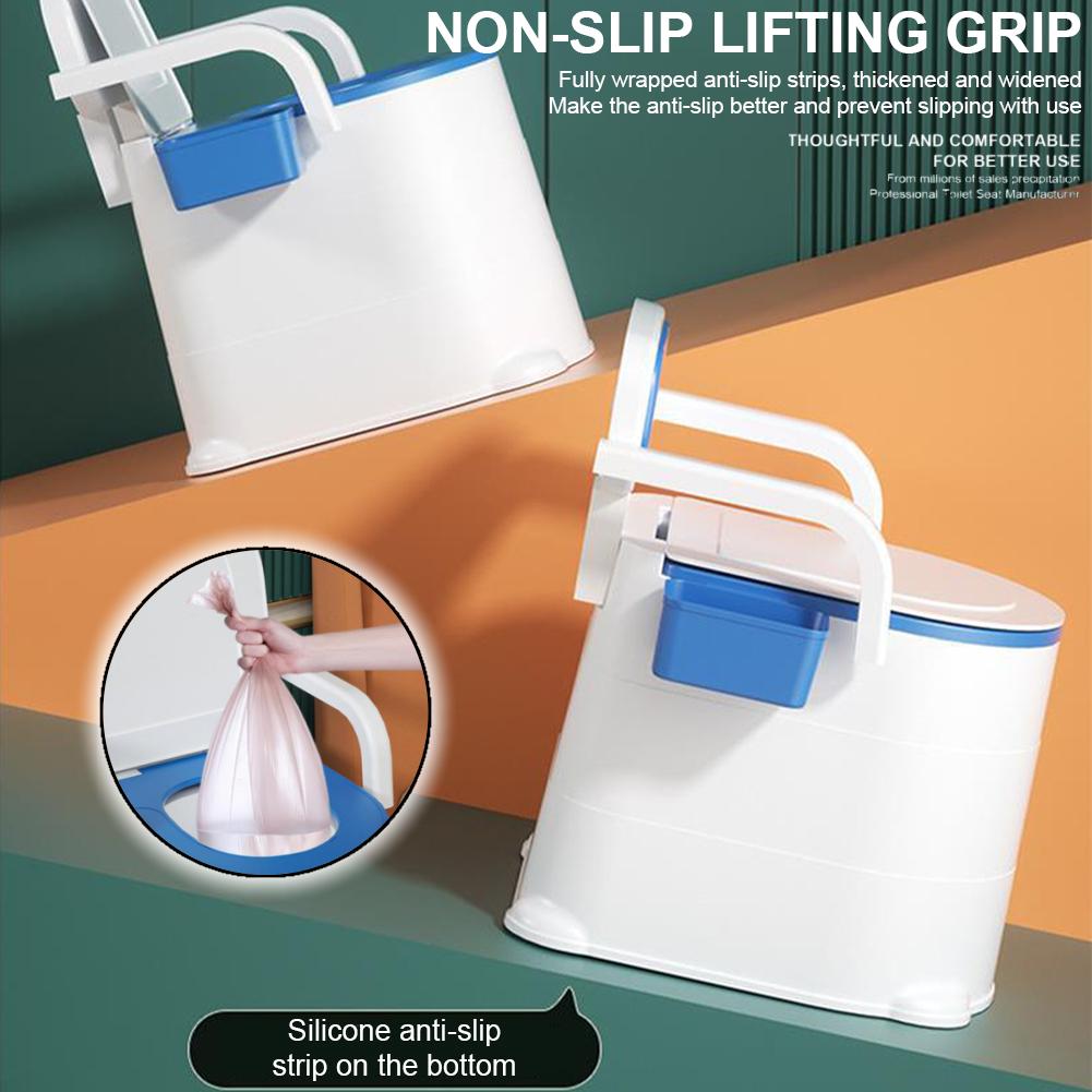 Портативный туалет для кемпинга с подлокотником и крышкой, съемное внутреннее ведро, дорожный туалет для путешествий на открытом воздухе, в автодоме, подвижный, легко чистить