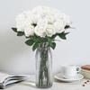 120 Pcs White Roses Artificial Flowers Realistic Bouquet Xmas Home Decor