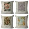 Nordic Style Cushion Cover William Morris Flower Pillowcase Linen Both Sided Decor Violets Botanical Throw Pillow Case for Sofa