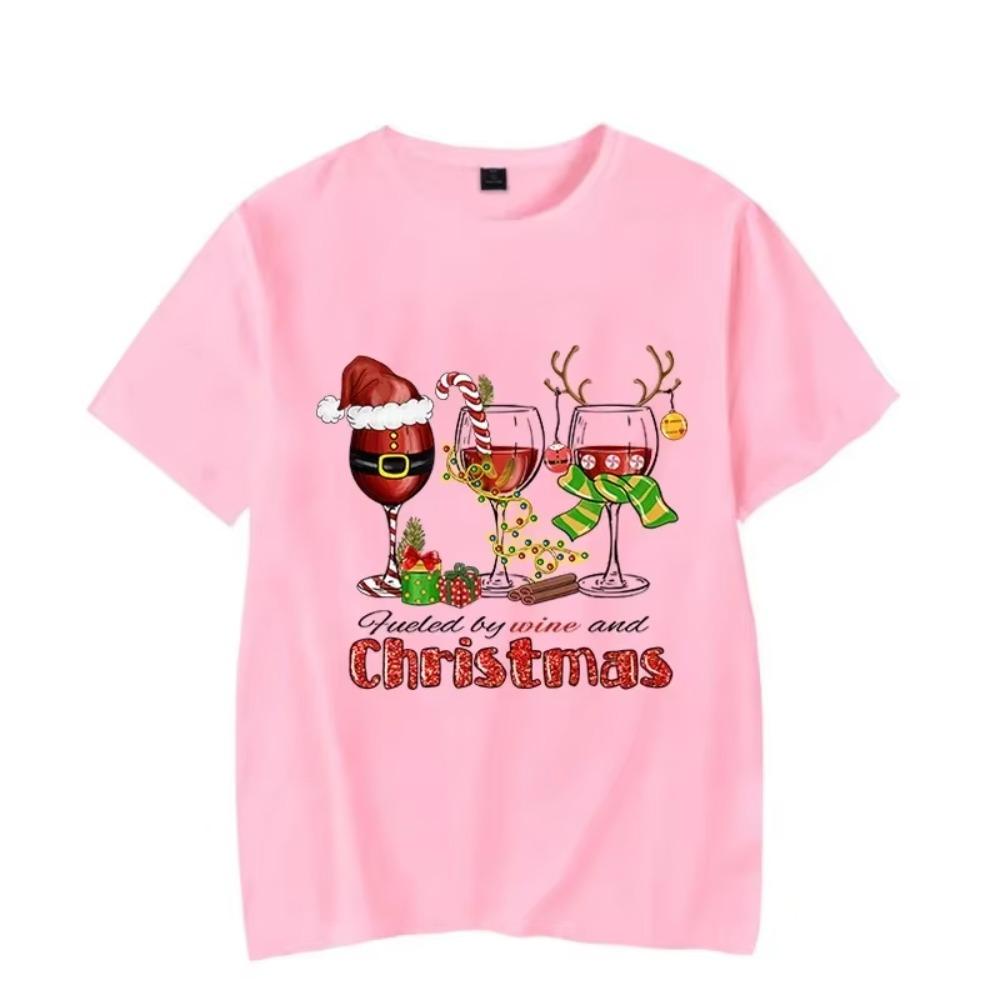 Рождественские огни Вино Футболки Мужская футболка Рождественская футболка С Новым годом Футболка Рождественские футболки Мода Харадзюку Мужская рубашка Топы