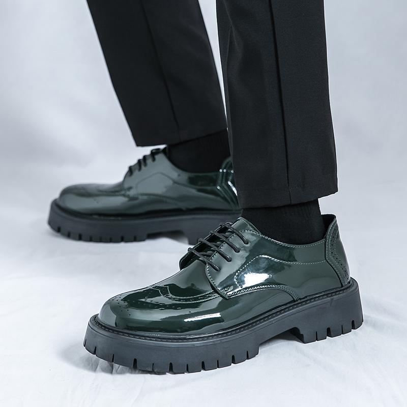 Мужские деловые повседневные кожаные туфли, классические черные кожаные туфли из массива, мужские туфли на толстой подошве, повседневные кожаные туфли на шнуровке