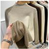 Half High Collar and Thick Velvet Winter Base Sweater for Women, Soft and Stylish, with Warm and Integrated Velvet Sweater Inside