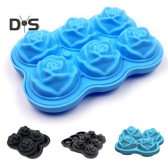Силиконовая форма для лотка для кубиков льда, форма розы, защита от разливов, коктейли, неувядаемая форма для лотка для льда