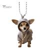 Hoodie Skull Acrylic Hanging Decoration Home Indoor Christmas Tree Car Rearview Mirror 2D Flat Dog Cat Hanging Ornament Cartoon Animal Pendant