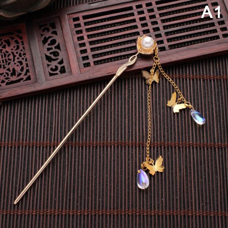 Винтажная дворцовая заколка-кисточка, шагающая с цветком, жемчужные палочки для волос