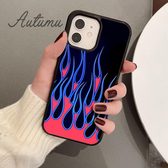 Чехол для телефона Flame для iPhone 11 12 13 14 Pro Max mini X XR XS SE 2020 5 6S 7 8 Plus Samsung Galaxy S21 S22 Cover shell