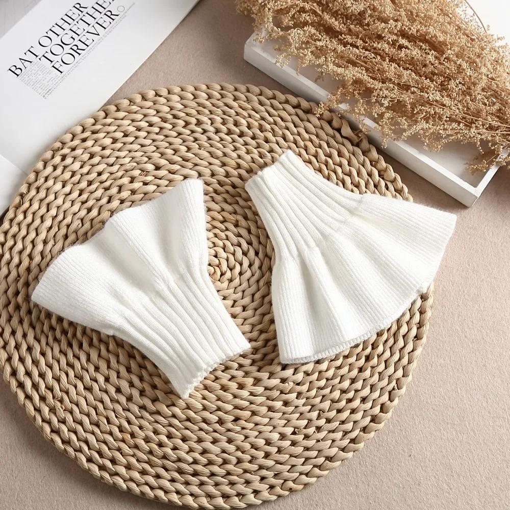 1 пара съемных рукавов для женщин, черные/белые, эластичные, удобные, осенне-весенние, теплые рукава