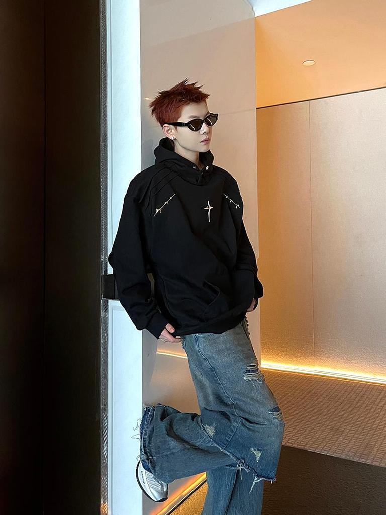 Американские рваные джинсы в стиле хип-хоп для мужчин, прямые, потертые джинсы, свободные, повседневные, ретро, джинсовые брюки 2000 года