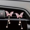 Fashionable Female Style Car Air Vent Perfume Decorative Clip, Cute Air Freshener With Rhinestone-studded Butterfly Tassel