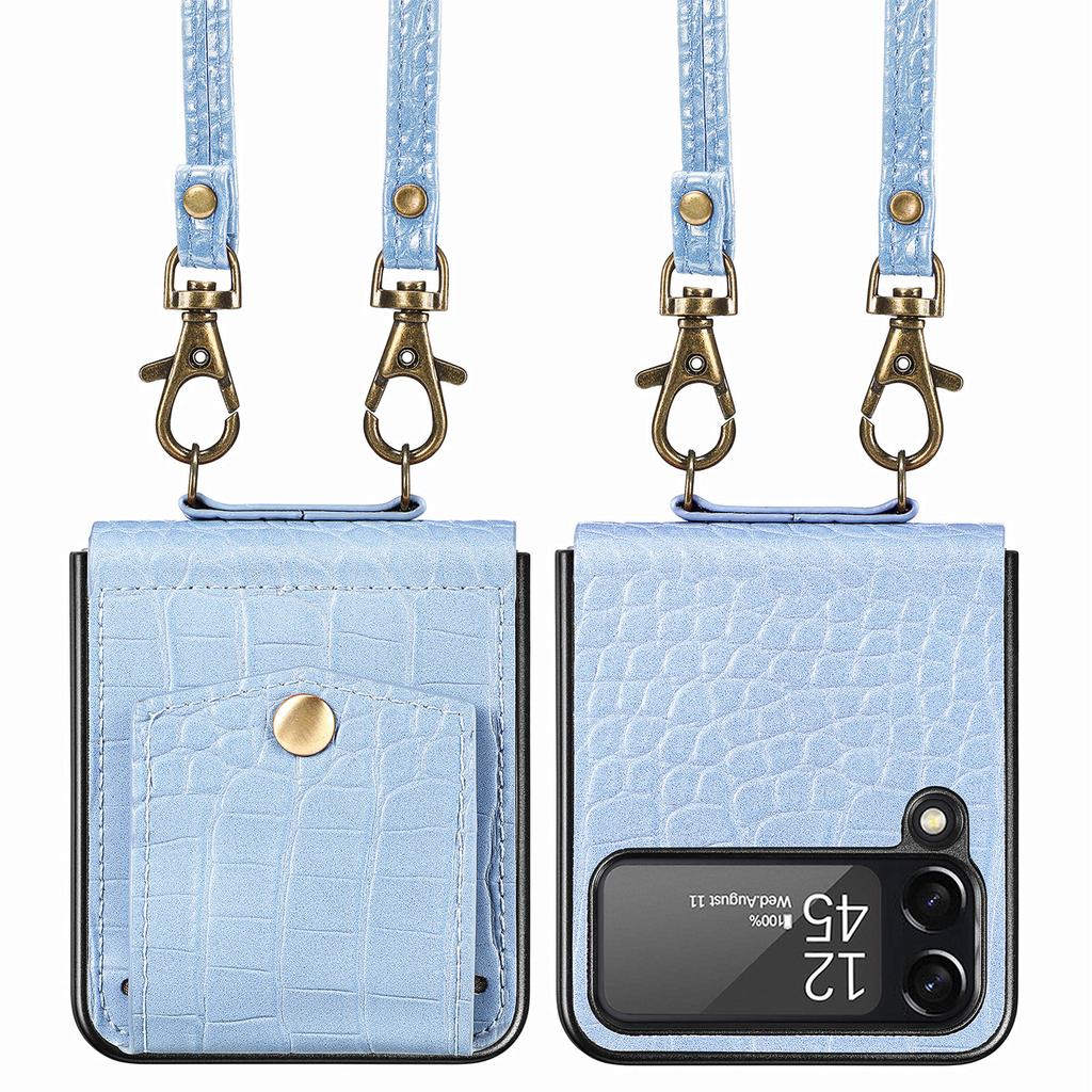 Противоударный ремешок, модный кожаный чехол-бумажник для Samsung Galaxy Z Flip 4 5G Flip4 Zflip4, карманный чехол для карт, аксессуары для телефонов, чехлы