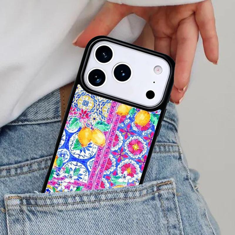 Средиземноморский Лимон Чехол для Телефона для iPhone 17ProMax 12 13 14 15 16e 17 Pro Max Plus Air Cover