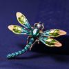 Модные броши в виде стрекозы для женщин, винтажные зеленые, фиолетовые эмалированные кристаллы, брошь в виде насекомых, булавки, ювелирные изделия в виде животных, украшения