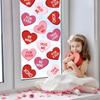 8 Sheets Valentines Day Heart Window Clings Red Pink Love Heart Window Stickers Double-Sided Conversation Hearts Windows Decals for Valentines