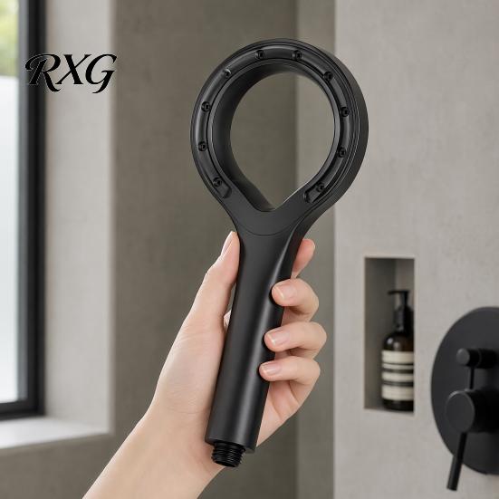 Durable Shower Head Head, Large Ring Shaped, High Pressure Handheld Spray, Modern Bathroom Water Flow Accessory, for Home Coverage Spray