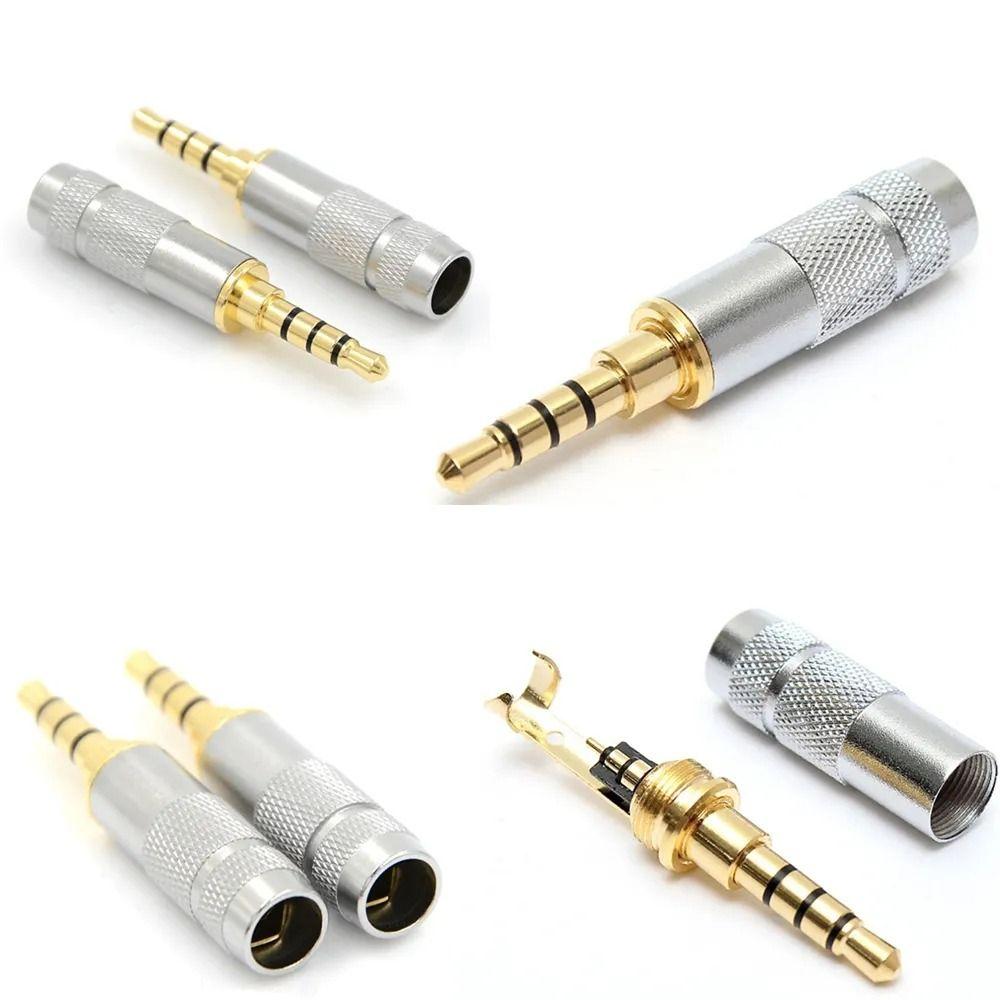 DIY Headphone Plug Connector 4 Pole 3.5mm Stereo Plug Earphone Jack Headphones Audio Jack