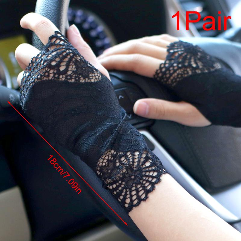 1 пара солнцезащитных рукавов для танцев, коротких защитных запястий, летних, закрывающих шрамы, модных перчаток для вождения, открытых пальцев