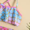 Girls' Fish Scale Print Bikini Swimsuit