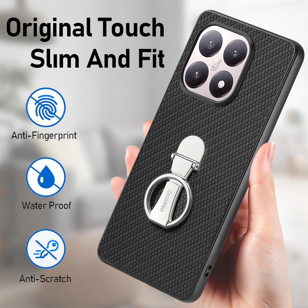 CASENEO C1-19 для Xiaomi 15T Чехол Складная подставка Кожаная задняя крышка Текстура углеродного волокна