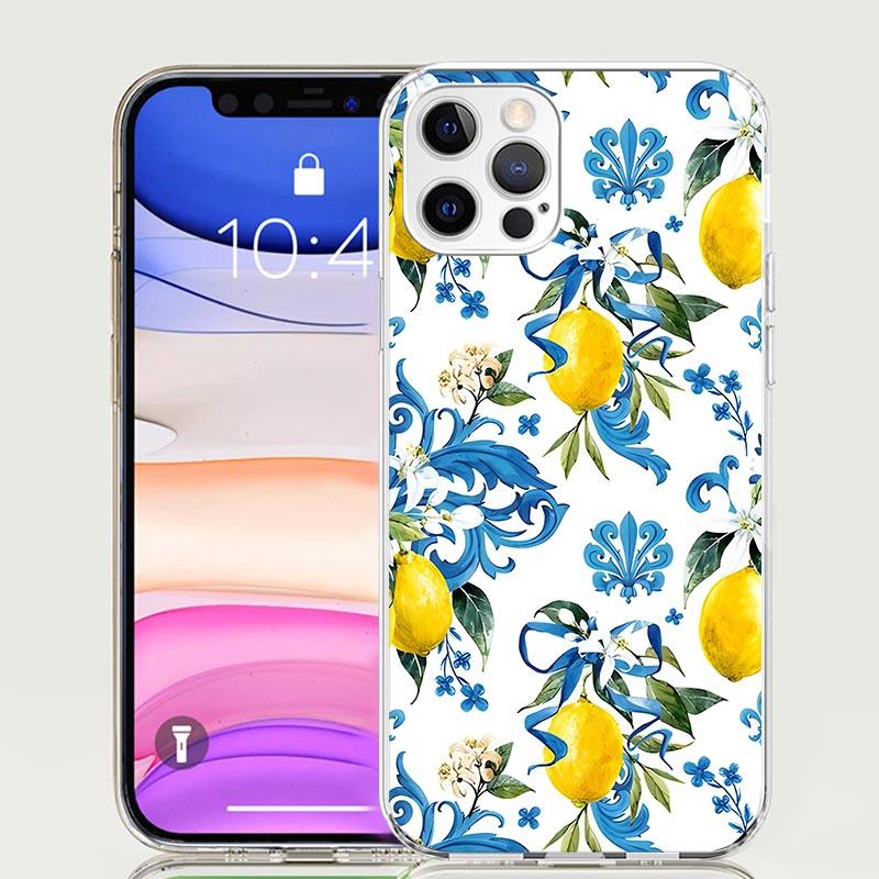 Летние Фрукты Лимон Чехол для Телефона Для iPhone 17 Air 16 15 Plus 11 14 Pro Max 13 Mini 12 7 8 + SE Узорный Арт Индивидуальный Чехол 17 Ai