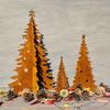 3pcs Rustic Vintage Christmas Tree Garden Stakes, Perfect For Yard, Pots, And Indoor Decor – No Electricity Needed, Festive Holiday Decoration Gift