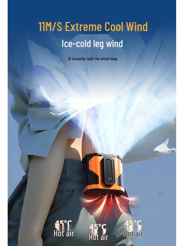 Портативный USB-вентилятор с креплением на пояс и регулируемой скоростью