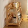 2 Layer Countertop Organizer Multipurpose Bamboo Storage Shelf Retro Kitchen Rack