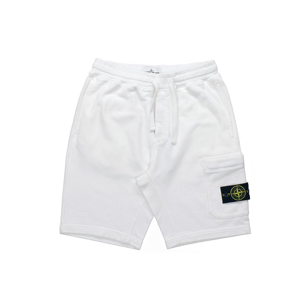 STONE ISLAND Однотонные шорты спортивного стиля кэжуал со шнурком и нашивкой с логотипом для мужчин 741564651-V0001