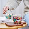 Кружки для горячих напитков с сушеными цветами для горячего кофе и чая 250 мл, кофейная кружка из боросиликатного стекла, стаканчики для кофе, офисная кружка для напитков